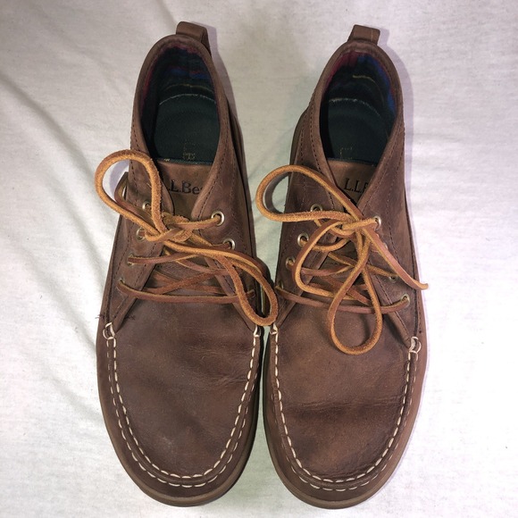 LL BEAN Mens Boots Campside Ranger Leather Flannel Chukka 10.5  l.l. bean - Picture 2 of 11